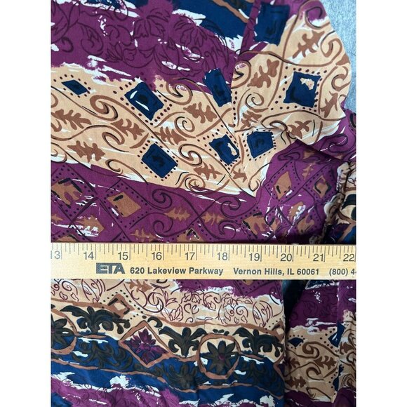 Silk Land 100% Pure Silk Multicolor Boho Long-Sleeve Womens Top Large - Picture 4 of 11